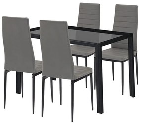 Rowan 4+1 étkező garnitúra szürke-fekete
