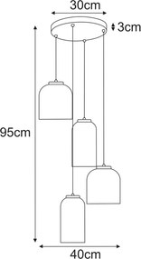 KAJA K-5627 CAPRI Szürke Színű Függeszték 4xE27 15W IP20