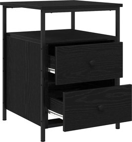 vidaXL Éjjeliszekrény 2 pcs Fekete tölgy 34 x 35,5 x 50 cm Faanyag