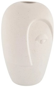 Krémszínű kerámia váza (magasság 19,5 cm) Face – House Nordic