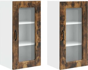 vidaXL Konyhaszekrény Kalmar 2 pcs Füstölt tölgy 40 x 31 x 80 cm