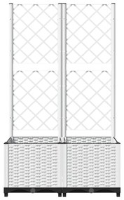 fehér PP rácsos kerti ültetőláda 80 x 40 x 136 cm