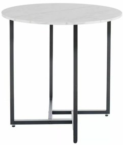 Alto II kerek étkezőasztal fehér márvány/fekete 80 cm