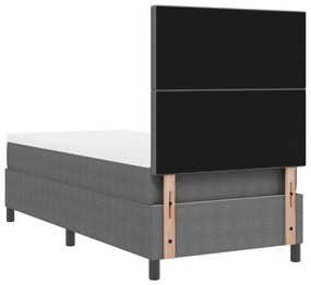 Boxspring ágy matraccal &amp; LED világítással szürke 100x200 cm kordbársony