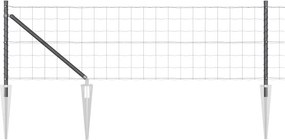 vidaXL Kerítés oszlopokkal Szürke 0,8 x 10 m Acél