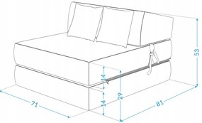Matracesen Összehajtható matrac 70x200 - piros