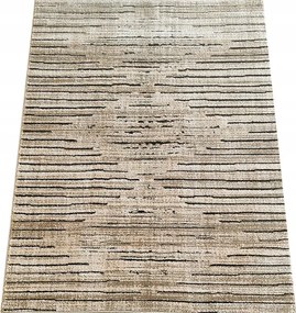 Szőnyeg 140x190 Modern Bézs Masszív Kivágott 3D Fríz A Szobába Divatos