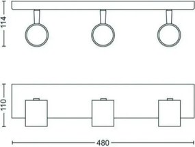 Philips - LED RGBW dimmelhető spotlámpa RUNNER 3xGU10/6,5W/230V fekete
