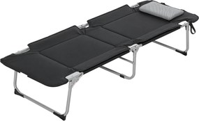 Outsunny Összecsukható Kempőágy Párnával és Hordtáskával 183 x 66 x 33 cm Vendégágy 114 kg-ig Felnőtteknek Összecsukható Ágy Belső, Külső, Kerti Kempi