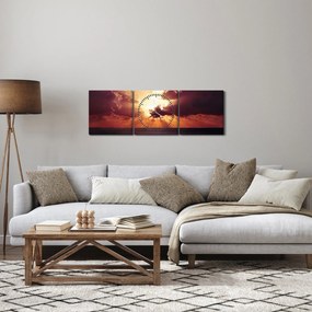 A nap képe a felhők mögött (órával) (90x30 cm)