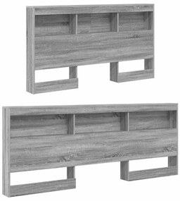 Tároló fejtámla polcokkal Szürke sonoma 135 cm Faanyag