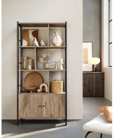 NAVARO könyvespolc barna/fekete