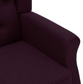 lila szövet fotel lábzsámollyal