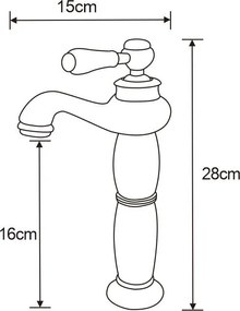Mexen Draco, magas mosdócsaptelep, arany, 745410-50