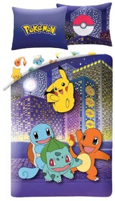 Pokémon City ágyneműhuzat 140×200cm, 70×90 cm microfibre