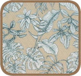 Esőálló kerti párna 40x40cm- trópusi levelek mintás Bézs