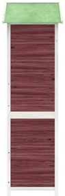 kávészínű tömör fenyőfa kerti szerszámtároló 120x53,5x170 cm