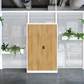 Fém irodagardrób Fehér/ Aranytölgy: Eco Design JAN II