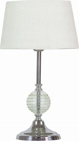 Króm éjjeli asztali lámpa fehér lámpaernyővel 35 cm Candellux hálószobába