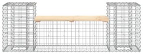 tömör fenyőfa gabion kerti pad 183x41x60,5 cm