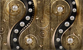 Fotótapéta Arany Fekete Gyöngyök Vinyl levelek 312x219 +ragasztó