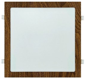 LED Beépíthető lámpa SQUARE LED/24W/230V 4200K 29,2x29,2 cm barna