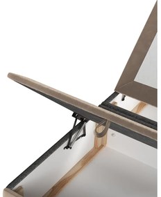 Bézs kárpitozott ágyneműtartós franciaágy 140x200 cm Tate – Maison de Rêve