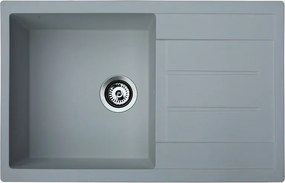 Atos Plus Metalac 377922 Gránit Mosogatótálca - Extra mély, Csepegtetőtálcás, Grafit