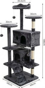 Kaparófa macskáknak Hawaj 138 x 49 cm sötét szürke