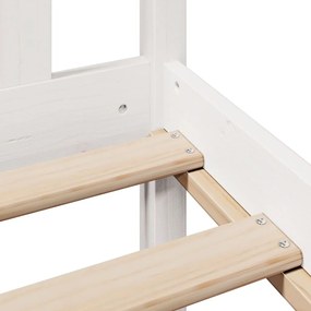 fehér tömör fenyőfa könyvespolcos ágy matrac nélkül 120x200 cm