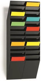 Prospektustartó, fali, álló, A4, DURABLE FLEXIBOXX 12, fekete (DB1709763060)