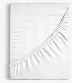 Goldea körgumis damaszt lepedő - fehér csíkos 80 x 200 cm
