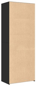 fekete szerelt fa magasszekrény 70 x 41 x 185 cm