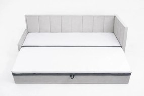 Szürke zsenília kinyitható-tárolóhelyes kanapé 214 cm Fulgeo – ELTAP