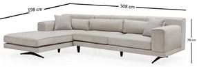 Jivago világosbézs sarokkanapé, bal oldali - Artie