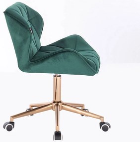 HR111K Sötétzöld modern velúr szék arany lábbal