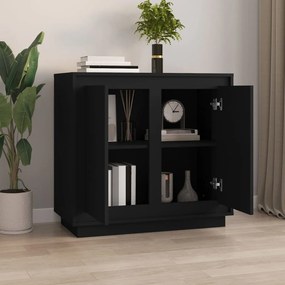fekete szerelt fa tálalóasztal 80 x 34 x 70 cm