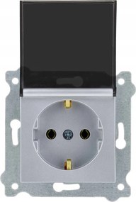 Exen Schuko szimpla aljzat földelt ezüst füstkilincs 239/10E