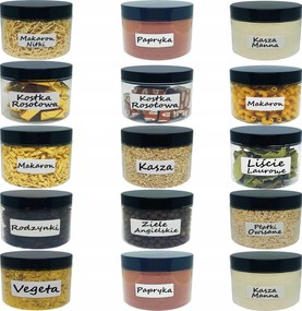 Ételtároló edények 500ml műanyag befőttes üveg fűszerek 0,5l 15 db +ajándék