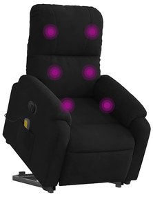 fekete mikroszálas szövet elektromos álló masszázsfotel