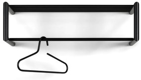 Fekete fém fali fogas polccal 80 cm Smooth – Spinder Design