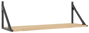 2 db sonoma tölgy színű szerelt fa fali polc 80 x 25 x 25,5 cm