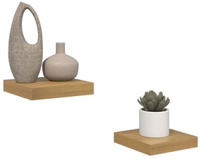 vidaXL Falpolc Falra szerelhető 2 pcs Barna 23 x 23,5 x 4 cm Faanyag