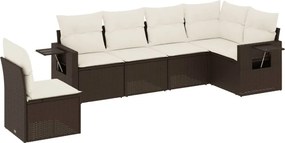 vidaXL 6 részes barna polyrattan kerti ülőgarnitúra párnával