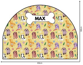 PIPPER. Védő textil falmatrica – Ív – Színes kutyák Méret: 83x60cm, Indíték: név nélkül
