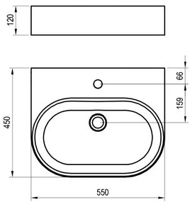 Ravak XJX01155004 - CERAMIC SLIM 55x45 cm pultmosdó, kerámia/fehér