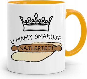 Sárga Bögre Anyukáknak A Legjobb Ízű, fényképes nyomattal