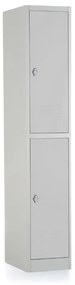 Fém szekrény - 2 doboz, 38 x 45 x 185 cm, csavaros zár, szürke - ral 7035