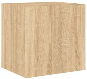 sonoma tölgy színű fali TV-szekrény LED-ekkel 40,5x35x40 cm