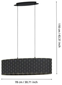 Eglo 99613 - Csillár zsinóron MARASALES 2xE27/40W/230V